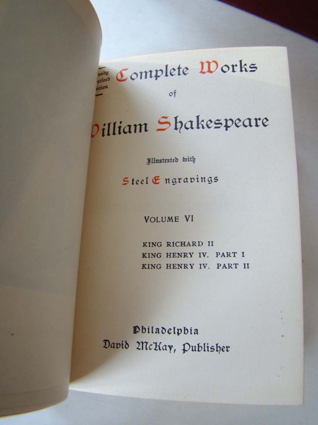 The Complete Works of William Shakespeare in 13 volumes published by David McKay of Philadelphia circa 1900. — image 5